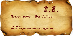 Mayerhofer Benáta névjegykártya